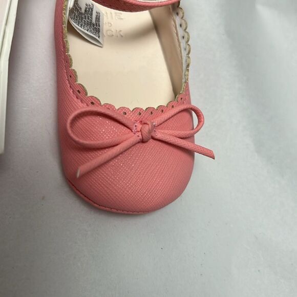 Janie and Jack 100049330 Newborn Ballet Pink Baby Bow Ballet Flat  size 0-3 m - Picture 4 of 7